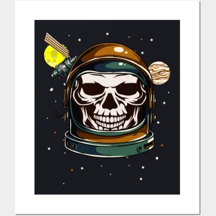 Astronaut Skull Posters and Art